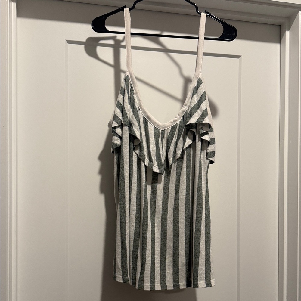 Old Navy Green and White Striped Camisole